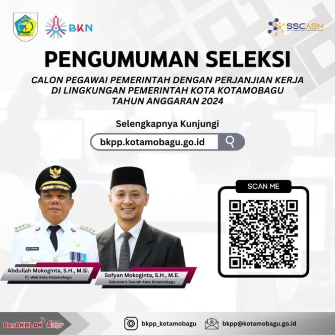 
					Pengumuman Seleksi PPPK Kotamobagu Tahun 2024: 751 Formasi Tersedia untuk Tenaga Teknis, Kesehatan, dan Guru