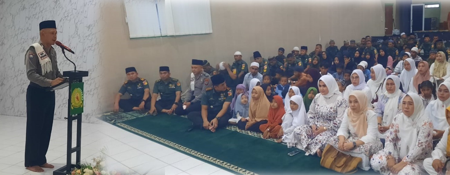 Sinergitas TNI-Polri dalam Tausiyah Kultum Ramadhan dan Buka Puasa Bersama di Kodim 1303 Bolmong