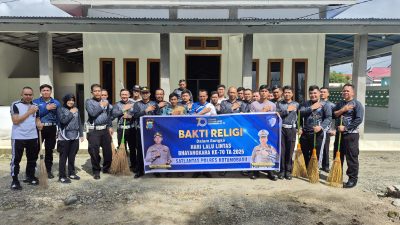 Satlantas Polres Kotamobagu Sambut HUT Lalu Lintas ke-70 dengan Bakti Religi di Tiga Rumah Ibadah