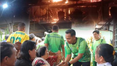Kapolres Kotamobagu AKBP Irwanto SIK MH, Gerak Cepat Salurkan Bantuan Korban Kebakaran Kelurahan Tumobui